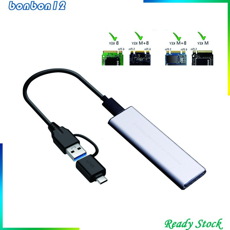 [Home Appliances] M.2 NVME SSD SATA Enclosure Adapter USB C Case Dual Protocol | BigBuy360 - bigbuy360.vn