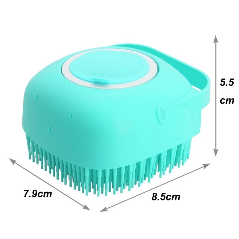 Lược gội đầu sillicon gai mềm có ngăn đựng xà phòng tiện dụng