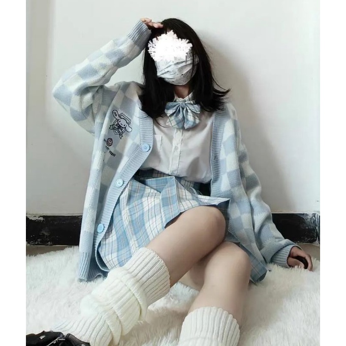 Áo khoác len Cardigan hoạ tiết Cinnamoroll 🐰