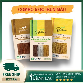 Combo 5 Gói Bún Màu Batasa - Bún Gạo Lứt/ Bún Củ Nghệ/ Bún 3 Màu Gói 300g