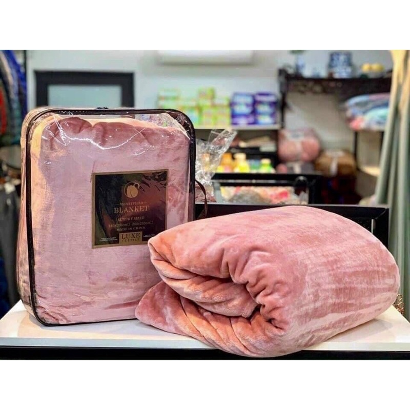 Chăn Lông Thỏ Blanket Siêu Mềm Mịn-Kèm Túi Siêu Sang