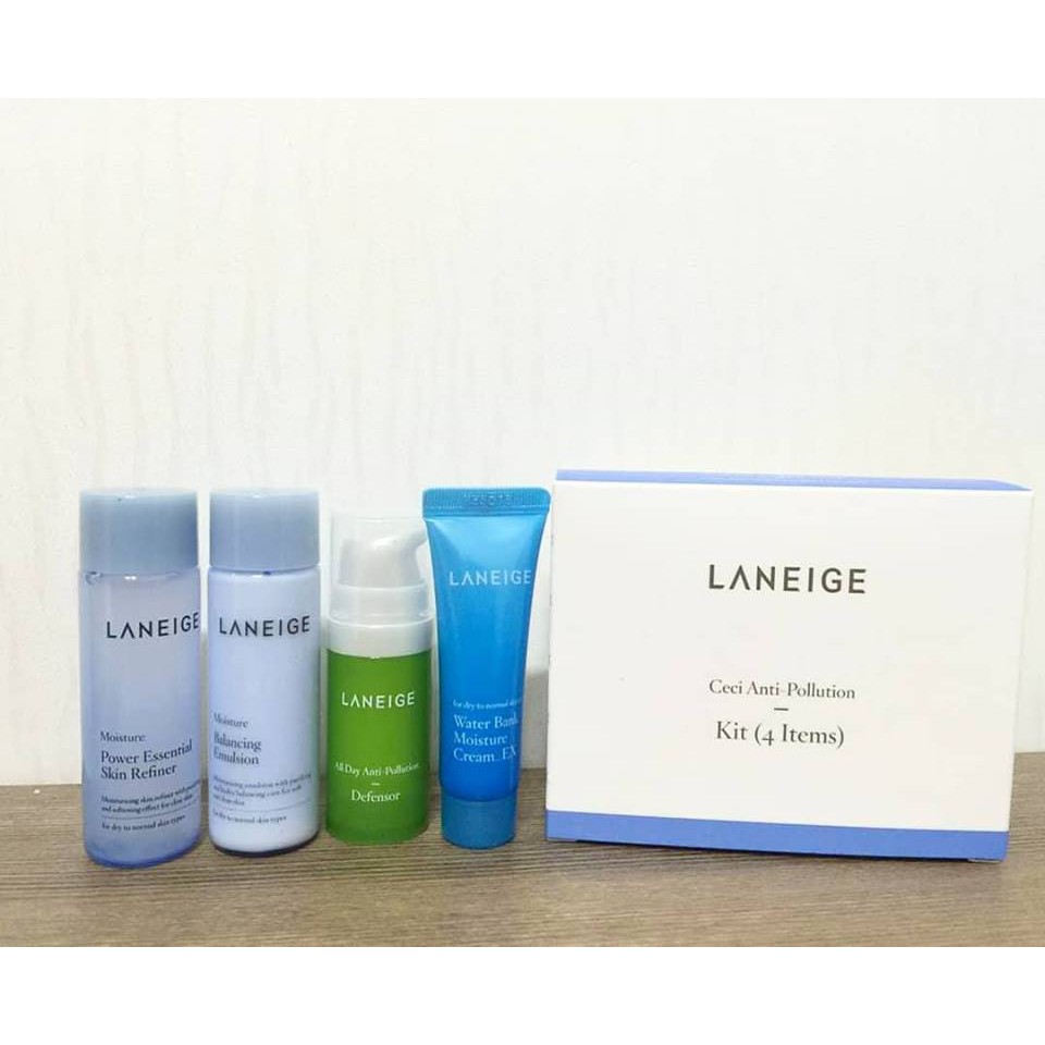 Set dưỡng ẩm chuyên sâu- chống nắng (Kit Laneige Ceci anti pollution - set 4 món)