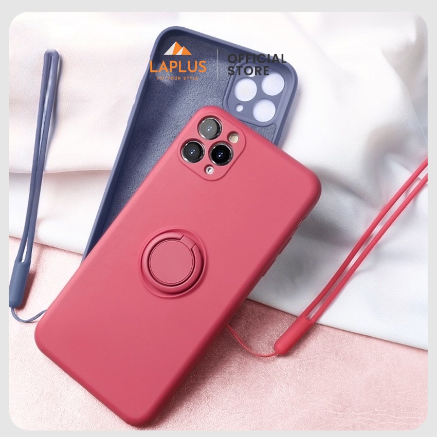 Ốp lưng Iphone có Ring giá đỡ dành cho Iphone 11/11 Pro/11 Promax/12/12 Pro/ 12 Promax - Kèm dây đeo tay - Gắn xe hơi