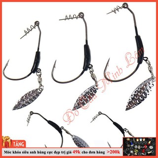 [Mã DOCAUHOT giảm 10K] Lưỡi câu lure móc mồi giả mềm có gắn thìa Spoon