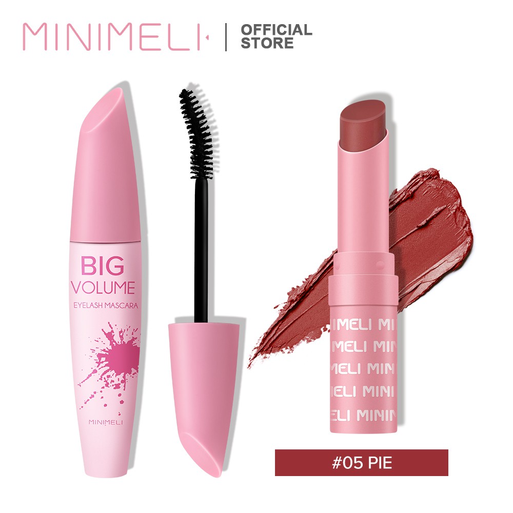 Bộ Trang Điểm MINIMELI 60g Gồm Mascara + Son Lì Lâu Trôi