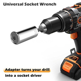 7mm-19mm Multi-functional Universal Socket Metric Wrench Power Drill Adapter Socket Set Professional Repair Tools
