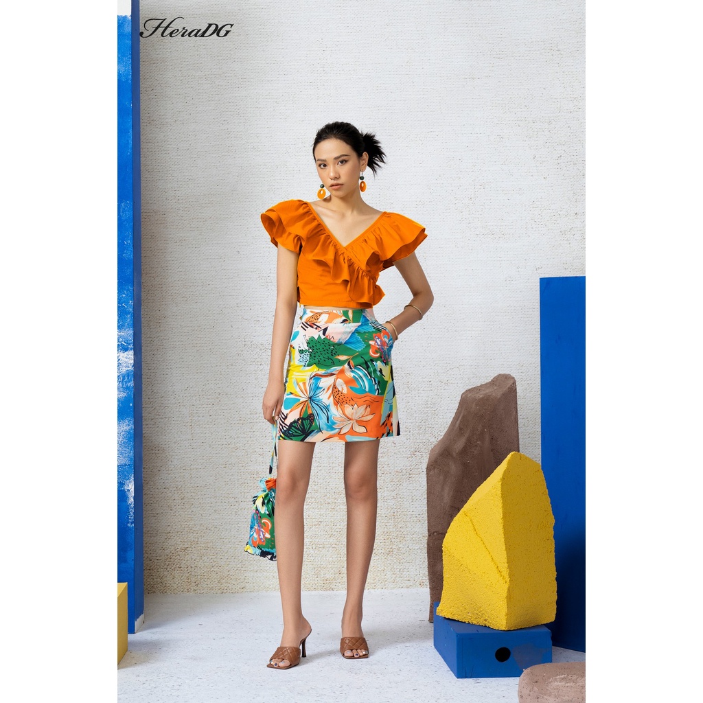 Áo Croptop Nữ HeraDG Thiết Kế Cổ Bèo Cách Điệu, Chất Liệu Vải Thô Poplin Cao Cấp, Thoáng Mát SAKBB2068 | BigBuy360 - bigbuy360.vn