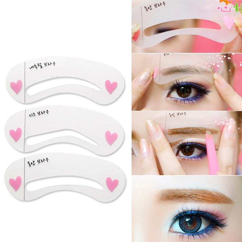 Set 3 khuôn kẻ chân mày mini tiện dụng