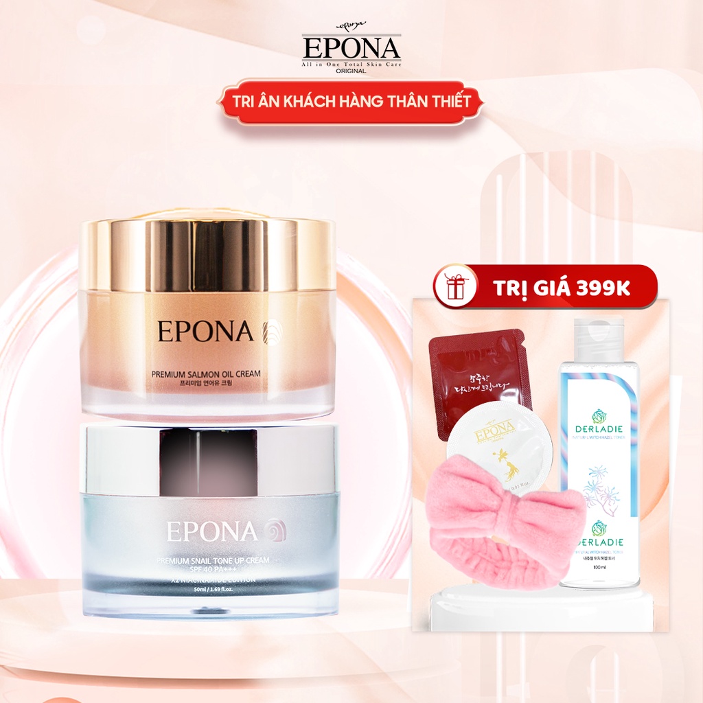 Combo Kem Dưỡng Epona Nâng Tone, Dưỡng Trắng Phục Hồi 50mlx2