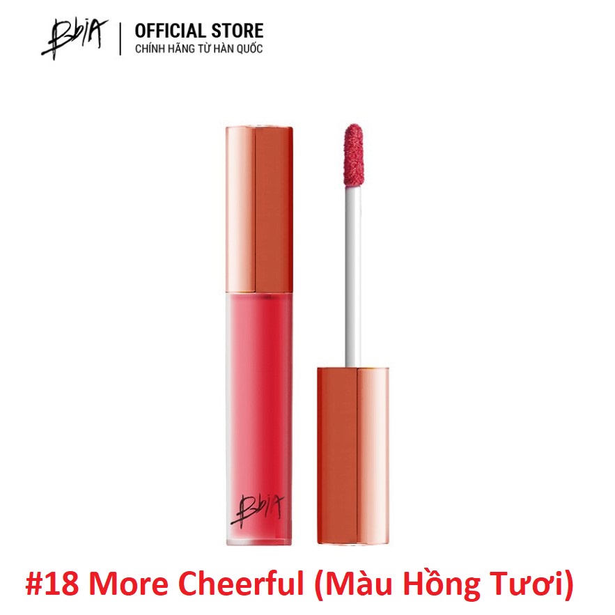 SON KEM LÌ BBIA LAST VELVET LIP TINT - 18 MORE CHEERFUL (MÀU HỒNG TƯƠI)