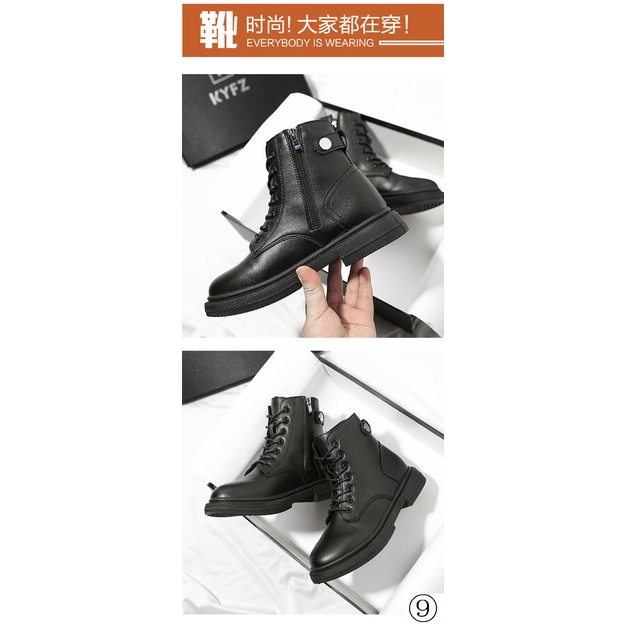 Giày Bốt Martin Lót Lông Cừu Dày Dặn Màu Đen Phong Cách Anh Quốc Thời Trang Thu Đông 2022 Cho Nữ