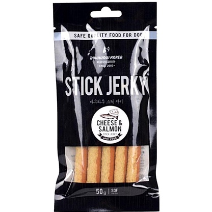 [DINH DƯỠNG CAO] BÁNH THƯỞNG MỀM DẠNG QUE CHO CHÓ VỊ GÀ, PHÔ MAI, CÁ HỒI STICK JERKY BOWWOW 50G