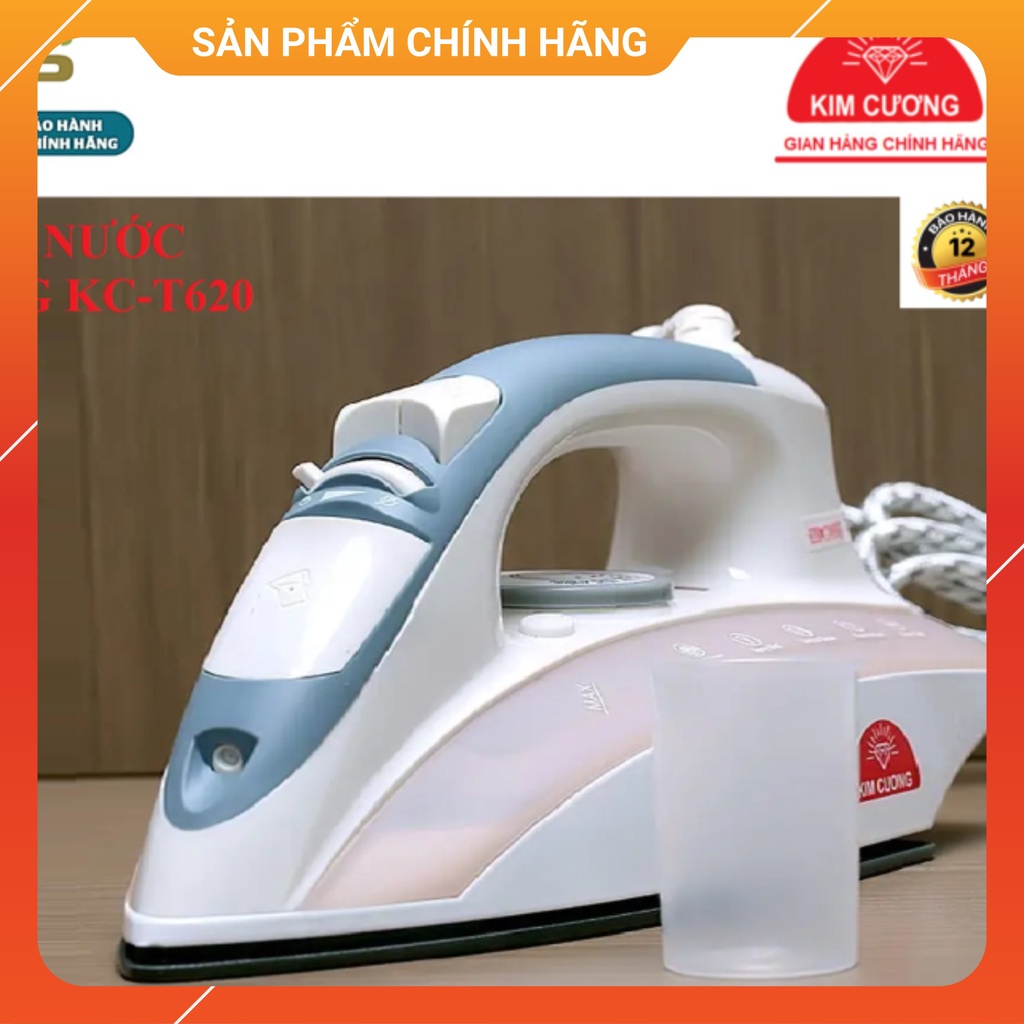 Bàn Ủi Hơi Nước KIM CƯƠNG T-620 - Tự Động Ngắt - Hàng Chính Hãng - Kim Cương