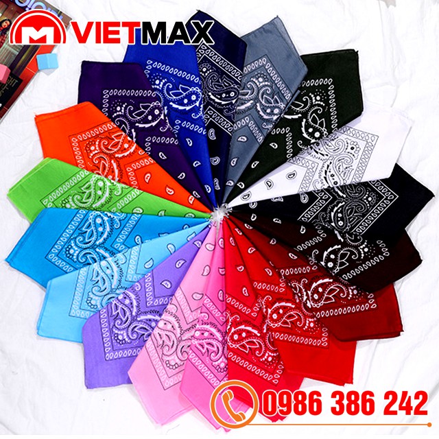 Khăn Turban Bandana Vuông Hip Hop Vải Cotton Đa Năng Giá Rẻ 55x55 cm