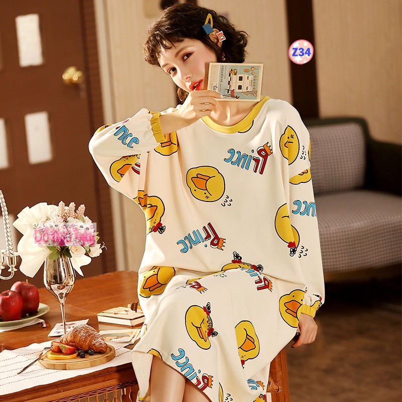 Váy ngủ Dài tay Thun cotton Z34