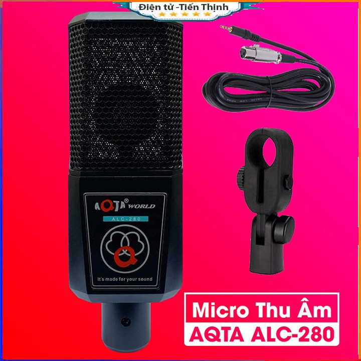 Bộ micro thu âm hát karaoke ALC-280 âm thanh chuẩn, màng lọc tiếng ồn 2 lớp