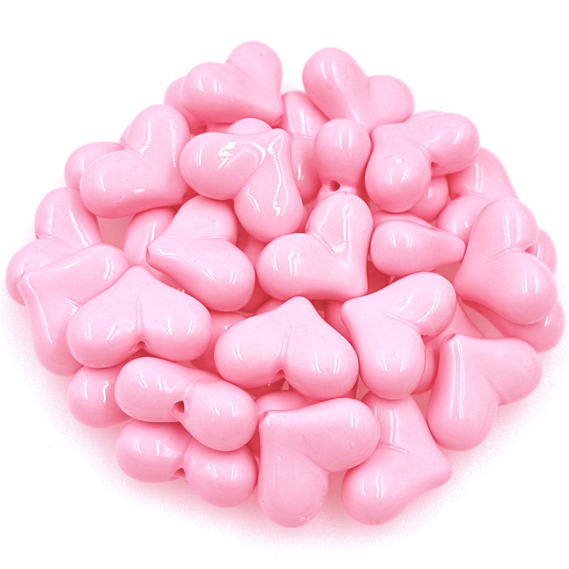 Hạt Nhựa Acrylic Hình Trái Tim Làm Trang Sức Thủ Công Nhiều Màu Sắc 17mm*22mm