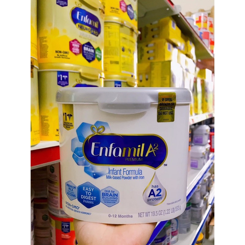 Sữa Bột Enfamil A2 Premium Infant Formula 553g cho bé 0-12 tháng