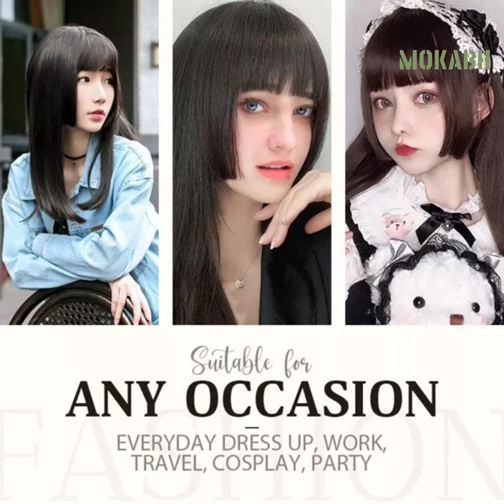 [Tóc Giả &amp; Phần Mở Rộng] Tóc Mái Ngang Phù Hợp Với Tự Nhiên Chịu Nhiệt Độ Cao Kiểu Công Chúa Hime