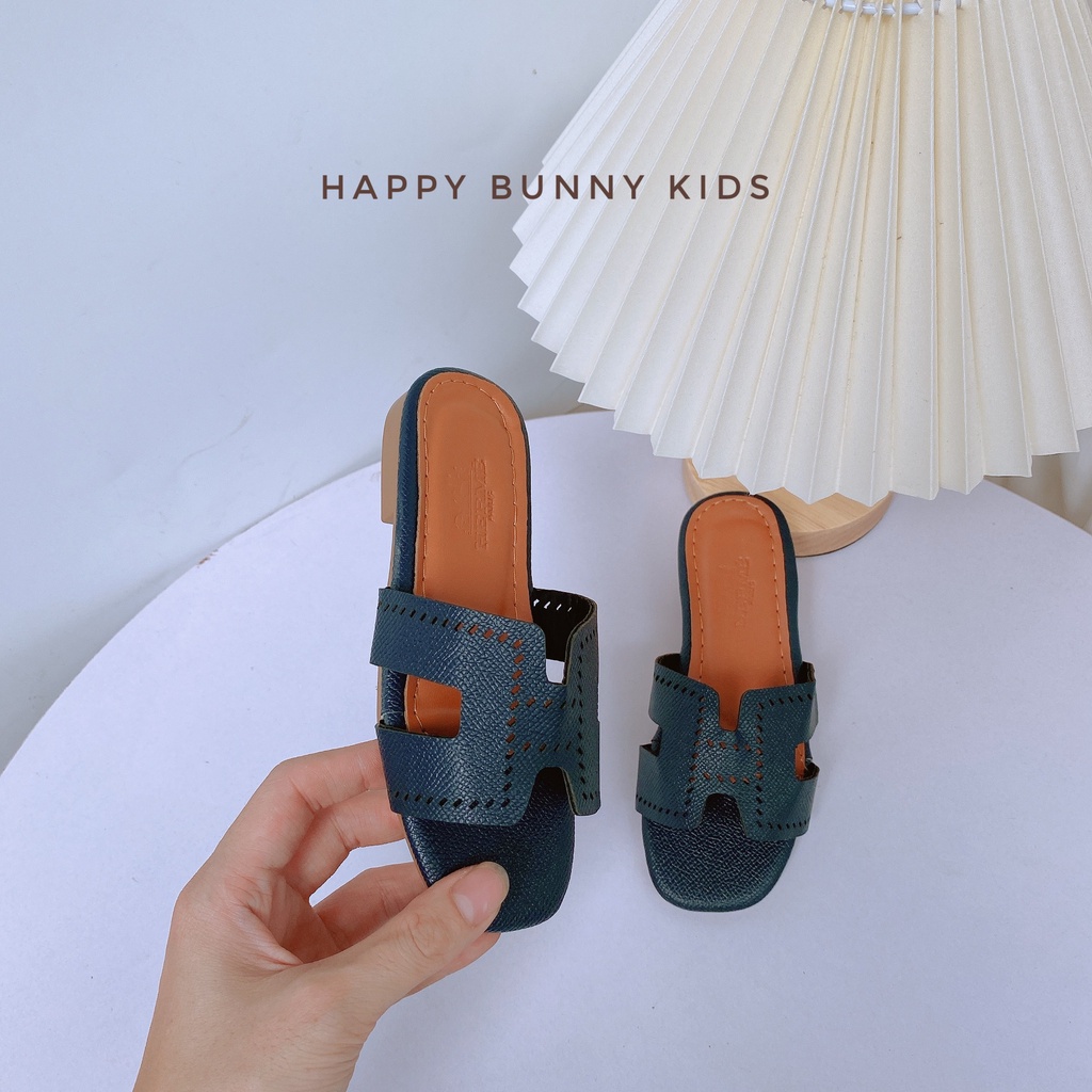 Xả hàng Dép Lê Quai Chữ H Da Sần Đục Lỗ Cho Bé Gái K111 Màu Mới