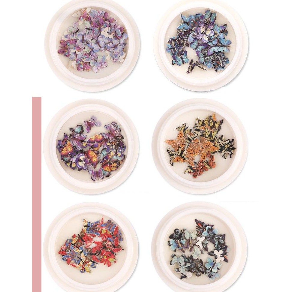 Set 6 Hủ Bướm Gỗ Ẩn Trang Trí Móng