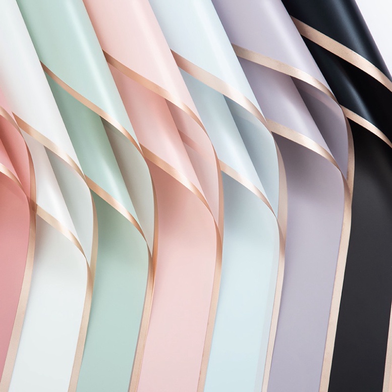 Giấy Gói Hoa Bóng Mờ Viền Đồng (sấp nguyên 20 Tờ)  Kt: 58 x 58cm