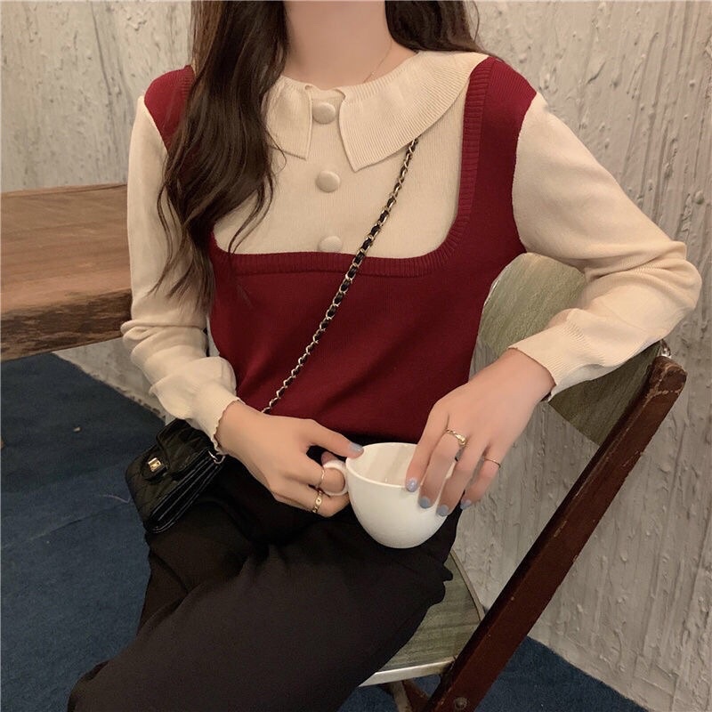 Áo Len Nữ Giả Yếm Cực Xinh Chất Len Mềm Mịn