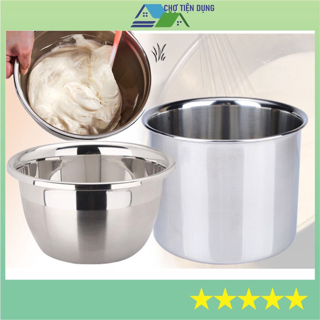 Âu Trộn Bột Tô Thố Bowl Bát Trộn Mặt Nạ Dụng Cụ Làm Bánh Bằng Inox Chất Lượng Cao - BOWL