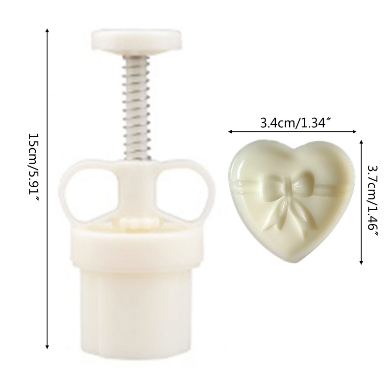 Khuôn Làm Bánh Trung Thu Bằng Nhựa 20g Hình Nơ / Trái Tim