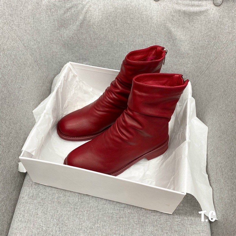 Boot da nhăn cổ Guidi lót lông