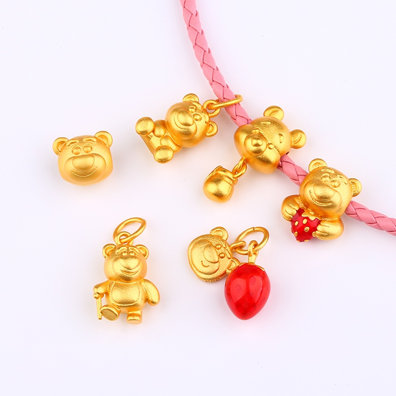 Màu Sắc Vòng Tay Chuỗi Hạt Mặt Gấu Pooh / Dâu Tây Màu Sắc Cổ Điển