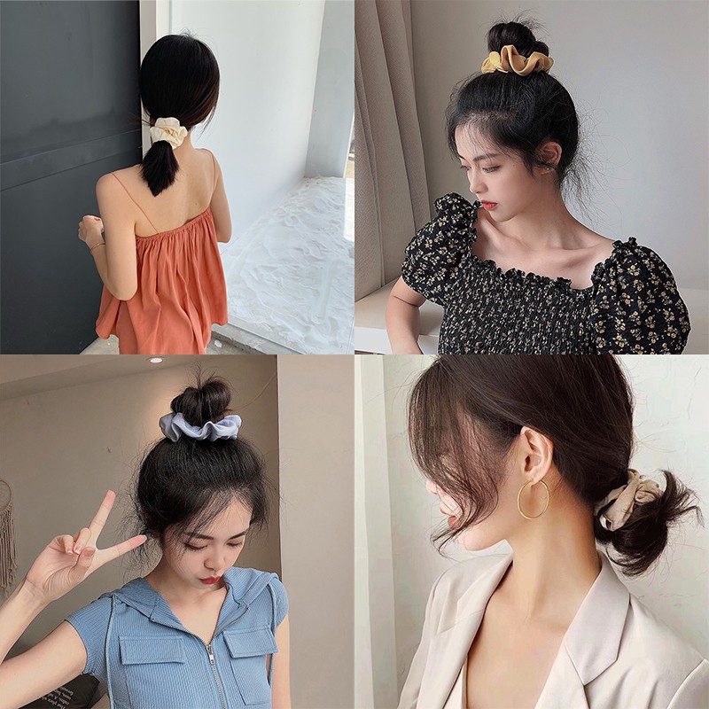 Dây buộc tóc scrunchie Mivino cột tóc vải hàn quốc nhiều màu cực đẹp SC03