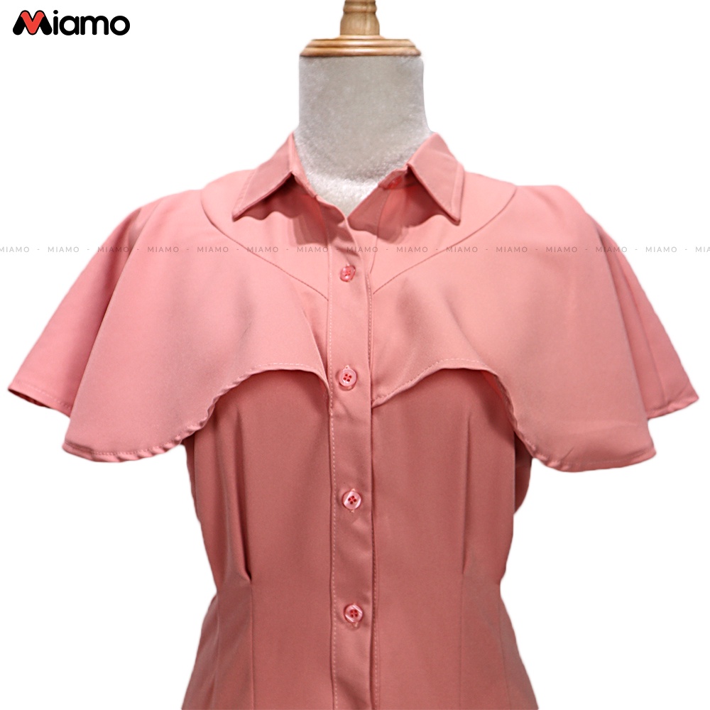 [Freeship] Set đồ đôi nam nữ couple sơ mi nam - đầm vai bèo phong cách châu âu thời trang Miamo NB76 (Kèm ảnh thật)