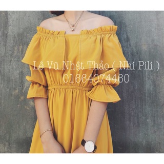 Đầm trễ vai bèo thiết kế