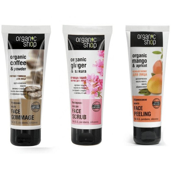 Tẩy Da Chết Mặt Organic Shop Nga