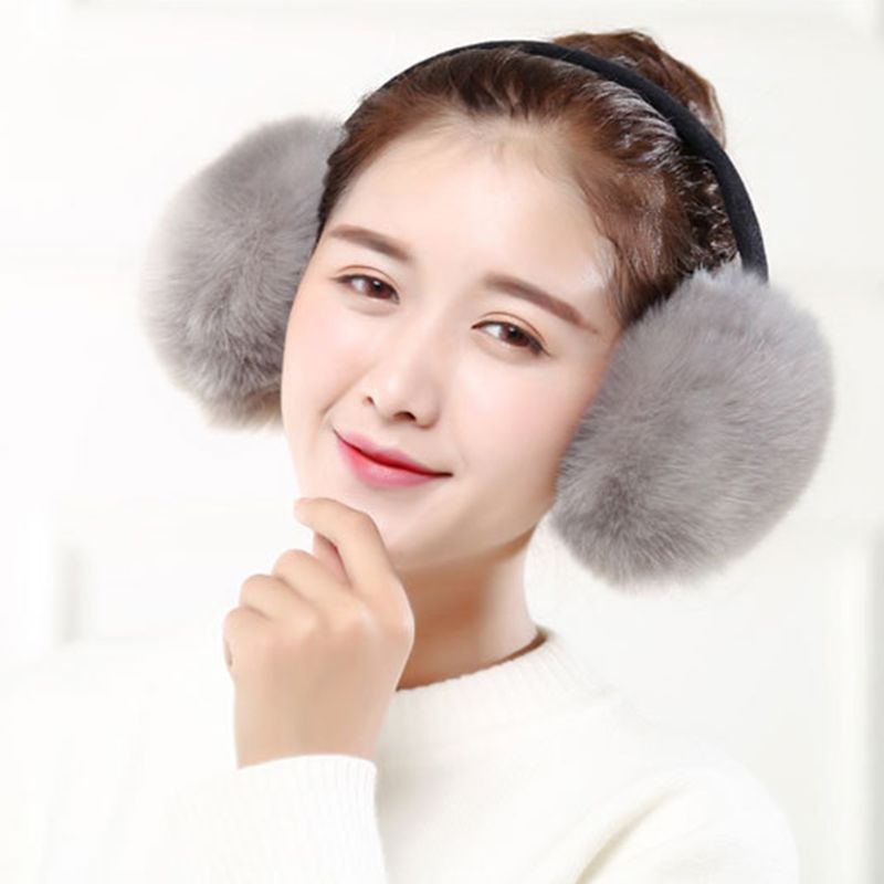 Bông Tai Lông Thỏ Nhân Tạo Màu Sắc Ngọt Ngào Thời Trang Mùa Đông Cho Nữ