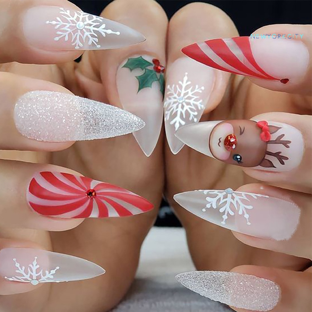 Miếng Dán Móng Tay Họa Tiết Giáng Sinh 3D Độc Đáo