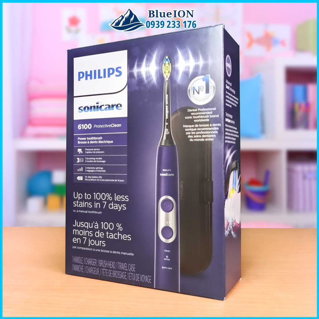 [Mã 44FMCGSALE giảm 8% đơn 500K] Bàn chải điện Philips Sonicare ProtectiveClean 6100 (hàng Mỹ)