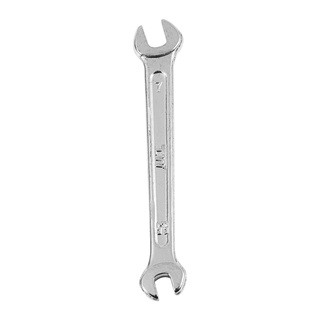 Silver tone 5.5mm x 7mm u shape double open-end wrench tool