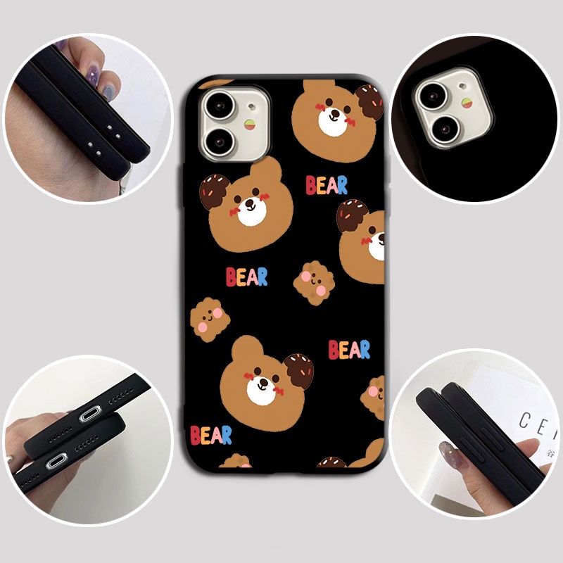 Ốp điện thoại in hình gấu bánh quy mã 4 cho Samsung Galaxy S6 S7 Edge Plus S8 S9 S10 S20 Plus S10E S10 Lite
