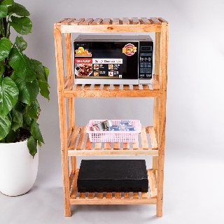 Kệ để lò vi sóng 4 tầng dài 60 cm x 114 cm gỗ tự nhiên