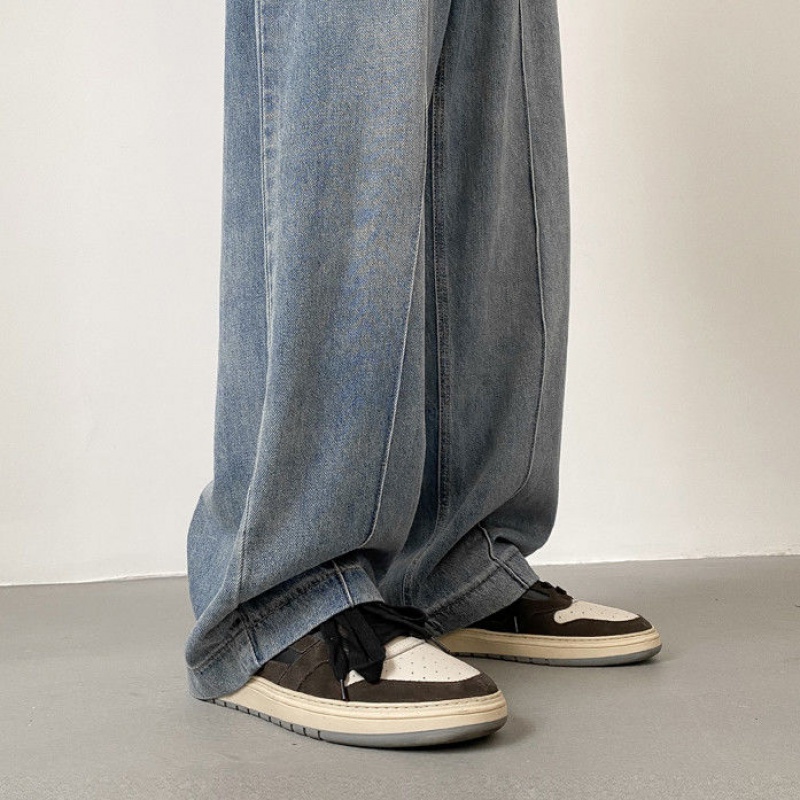 Quần Jeans Dài Ống Rộng Phong Cách Hàn Quốc Dành Cho Nam