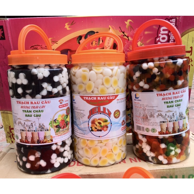 Thạch trân châu trái cây 3D các loại mix trà sữa, trà chanh, chè, sữa chua các loại siêu ngon