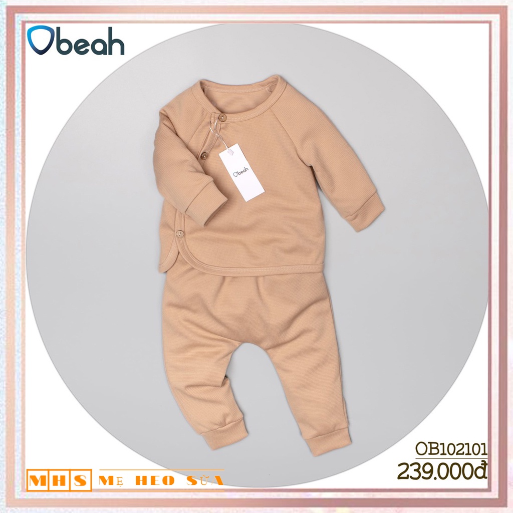 Đồ bộ bé trai, set bộ cotton tổ ong màu cà phê Fullsize từ 59 đến 90 cho bé từ 0 đến 24 tháng obeah_officialstore