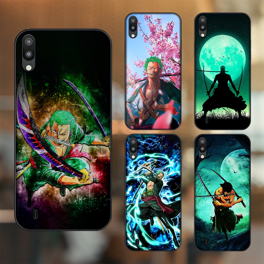 Ốp lưng Samsung M10 viền đen in hình Zoro One Piece