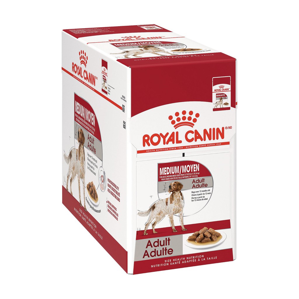 [Hộp 10 Gói] Pate Cho Chó Royal Canin Medium Adult 140g