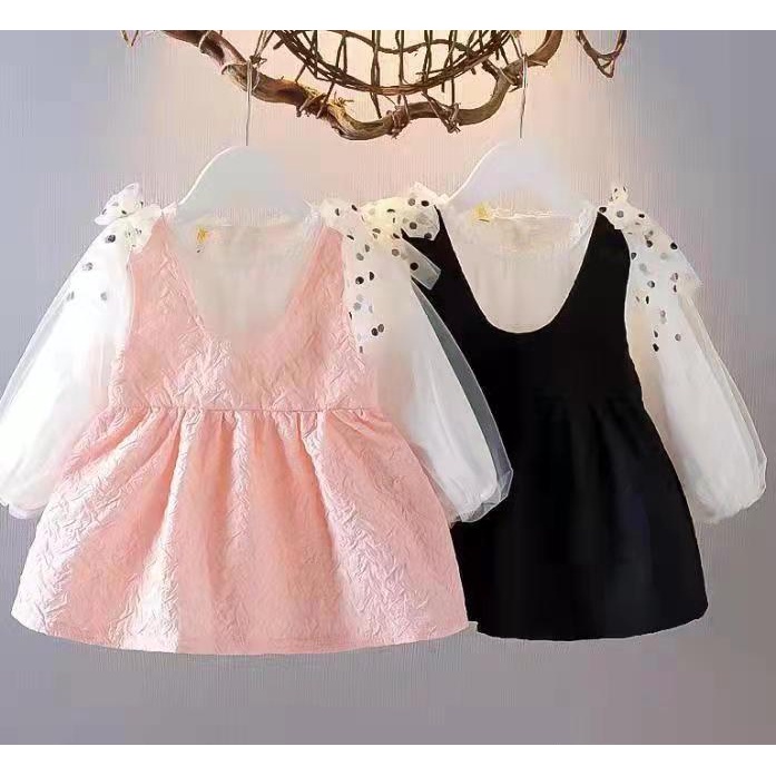Đầm Công Chúa / Áo Liền Quần Tay Dài Nhập Khẩu In Họa Tiết Mèo Thời Trang Hàn Quốc Cho Bé Gái 0-4 Tuổi