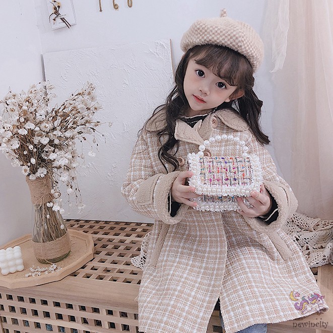 Túi đeo chéo đính ngọc trai phong cách thời trang Hàn Quốc cho bé gái