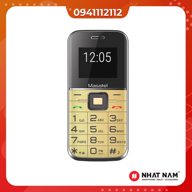 [Mã 2611DIENTU500K hoàn 7% đơn 300K] Điện thoại người già MASSTEL FAMI 12- Bàn phím lớn- Loa to- BH 12 tháng