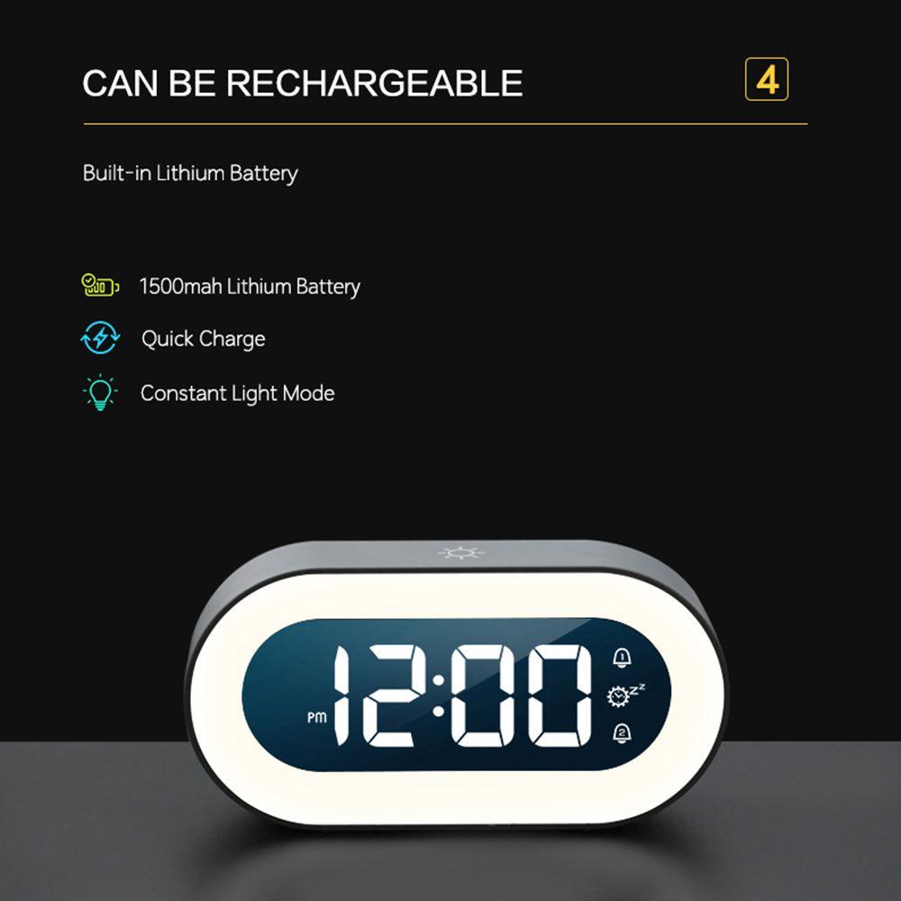 LONTIME Đồng Hồ Báo Thức Điện Tử Để Bàn Có Đèn LED Hiển Thị Nhiệt Độ Và Lịch